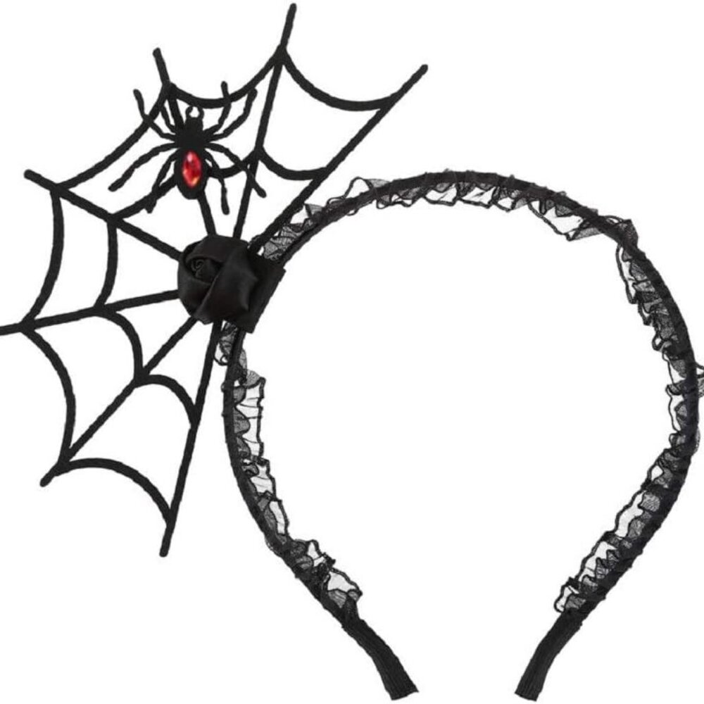 Halloween Spider Headband Spiderweb Hair Hoop Halloween Party Cosplay Masquerade
